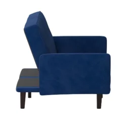 Emma And Oliver Plush Padded Upholstered Split Back Sofa Futon With Vertical Channel Tufting And Wooden Legs -Emma And Oliver GUEST 0053ba5a 7860 4d2f 9c79 667bea0dac8f