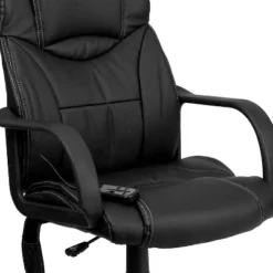 Emma And Oliver Mid-Back Ergonomic Massaging Black LeatherSoft Executive Swivel Office Arm Chair -Emma And Oliver GUEST 007a1c8c 54c8 47f8 a70c b01a003a339f