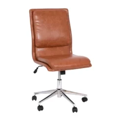 Emma And Oliver Modern Faux Leather Upholstered Mid-Back Home Office Chair With 5 Star Base And Pneumatic Seat Height Adjustment -Emma And Oliver GUEST 008afa9d 5898 4551 a9c0 4e726277b792