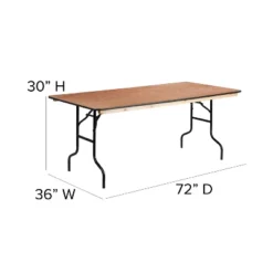 Emma And Oliver 6-Foot Rectangular Wood Folding Banquet Table With Clear Coated Finished Top 12 Emma And Oliver 6-Foot Rectangular Wood Folding Banquet Table With Clear Coated Finished Top -Emma And Oliver GUEST 00964d86 b288 4d3d 8fb7 b170c95caa9b