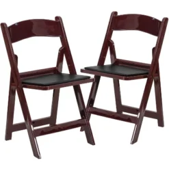 Emma And Oliver 2 Pack Wedding Party Event Resin Folding Chair With Vinyl Padded Seat -Emma And Oliver GUEST 018715f3 7d9b 407e 999d 398925d93d55
