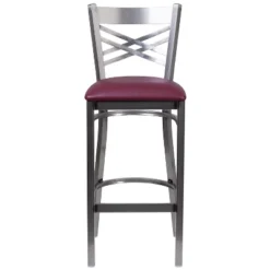 Emma And Oliver 2 Pack Clear Coated "X" Back Metal Restaurant Barstool -Emma And Oliver GUEST 0190d21a e08f 4597 9c18 8de0f31095a1