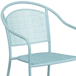 Emma And Oliver Commercial Grade Colorful Metal Patio Arm Chair With Round Back -Emma And Oliver GUEST 01d0310e 195d 4f4b a49b 8f567bec71d8