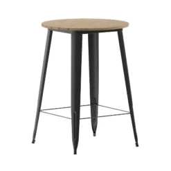 Emma And Oliver Indoor/Outdoor Bar Top Table, 30" Round All Weather Poly Resin Top With Steel Base -Emma And Oliver GUEST 029e9fd4 3259 47c1 bb9a eeb3a2810eb9