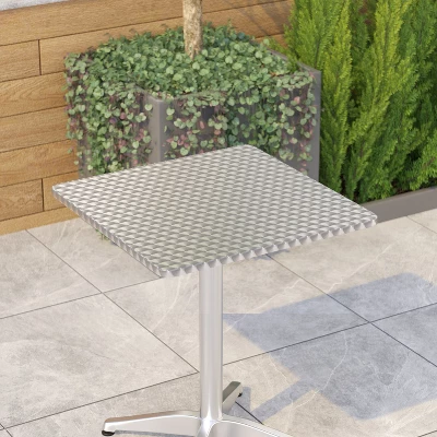 Emma And Oliver 23.5" Square Aluminum Indoor-Outdoor Table 2 Emma And Oliver 23.5" Square Aluminum Indoor-Outdoor Table - Image 2