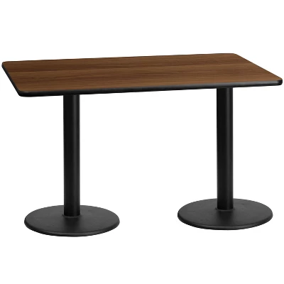 Emma And Oliver 30"x60" Rectangular Laminate Table With 18" Round Table Bases 6 Emma And Oliver 30"x60" Rectangular Laminate Table With 18" Round Table Bases - Image 6