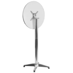 Emma And Oliver 23.25" Round Aluminum Indoor-Outdoor Bar Height Table With Flip-Up Table -Emma And Oliver GUEST 03b4191c 2e99 42e7 b20f d5ae5ec6d1e3