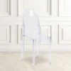 Emma And Oliver 4 Pack Ghost Side Chair In Transparent Crystal Stack Chair - Event & Accent Chair