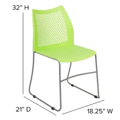 Emma And Oliver Home And Office Sled Base Stack Chair With Air-Vent Back - Guest Chair -Emma And Oliver GUEST 048321c2 9efd 42cc 8b63 64606a3b4959