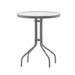 Emma And Oliver 23.75'' Round Glass Top Metal Table With 2 Aluminum Slat Stack Chairs 15 Emma And Oliver 23.75'' Round Glass Top Metal Table With 2 Aluminum Slat Stack Chairs -Emma And Oliver GUEST 050e6e6c 48bc 4fc1 9b00 ac2ae9e3b1fd 1