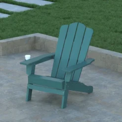 Emma And Oliver Set Of 4 Adirondack Chairs With Cup Holders, Weather Resistant HDPE Adirondack Chairs -Emma And Oliver GUEST 058d83aa c49c 4556 a16d 17eb04e908cf