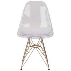 Emma And Oliver Ghost Chair With Gold Metal Base -Emma And Oliver GUEST 05cd1699 5a75 4f68 b9ee c1ba906a9c72