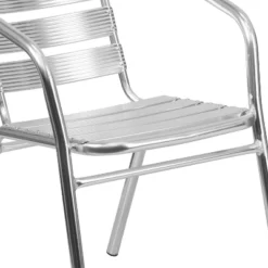 Emma And Oliver 4 Pack Heavy Duty Commercial Aluminum Indoor-Outdoor Slat-Back Stack Chair -Emma And Oliver GUEST 06d3b0e6 fa3d 42b8 87a2 985e25d933cb