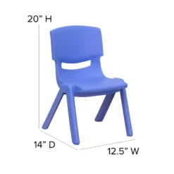 Emma And Oliver 4 Pack Plastic Stackable Pre-K/School Chairs With 10.5"H Seat -Emma And Oliver GUEST 070860b2 dd1e 4f35 bcd4 3a0212c9125b