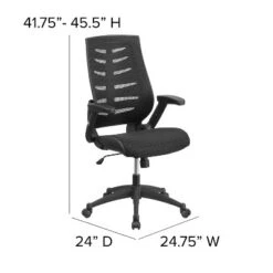 Emma And Oliver High Back Black Mesh Swivel Ergonomic Office Chair With Adjustable Flip-Up Arms 11 Emma And Oliver High Back Black Mesh Swivel Ergonomic Office Chair With Adjustable Flip-Up Arms -Emma And Oliver GUEST 07369e61 888c 41bb 916d 9d31352f5243