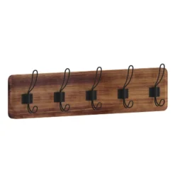Emma And Oliver Rustic Wall Hanging Storage Rack With 5 Hooks For Entryway, Kitchen, Bathroom And More 26 Emma And Oliver Rustic Wall Hanging Storage Rack With 5 Hooks For Entryway, Kitchen, Bathroom And More -Emma And Oliver GUEST 073de020 e89a 4662 9ecd 816f8d080523
