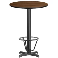 Emma And Oliver 30" Round Laminate Bar Table With 22"x22" Foot Ring Base -Emma And Oliver GUEST 07d21b7a 3a9a 4573 9c1b b0cecc84e69c