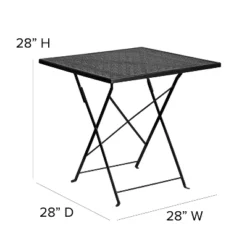Emma And Oliver Commercial Grade 28" Square Colorful Metal Garden Patio Folding Patio Table -Emma And Oliver GUEST 07e85f0e f566 4720 b5ff cc39d7441720