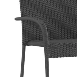 Emma And Oliver Stacking All-Weather Wicker Wrapped Powder Coated Steel Patio Club Chairs For Indoor And Outdoor Use -Emma And Oliver GUEST 08593f72 5659 4fbe bad7 08d87130870b