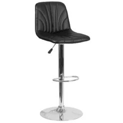 Emma And Oliver 2 Pack Contemporary Black Vinyl Adjustable Barstool With Embellished Stitch Design -Emma And Oliver GUEST 09356d37 5494 42d9 8add f016756b9ad2