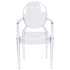 Emma And Oliver Oval Back Ghost Chair With Arms In Transparent Crystal -Emma And Oliver GUEST 099fc372 0b48 40e9 87b7 b79ea0205743