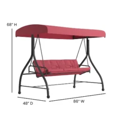 Emma And Oliver 3-Seat Outdoor Steel Converting Patio Swing And Bed Canopy Hammock -Emma And Oliver GUEST 0b307334 87af 4cba 8024 bcd166017fbd