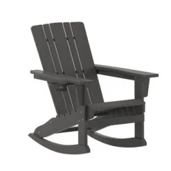 Emma And Oliver Adirondack Rocking Chair With Cup Holder, Weather Resistant HDPE Adirondack Rocking Chair -Emma And Oliver GUEST 0c0d6781 a609 47eb a337 5ee158076e5f