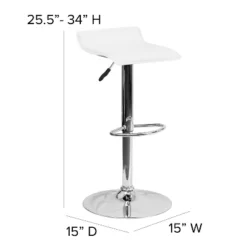 Emma And Oliver 2 Pack Contemporary Vinyl Adjustable Height Barstool With Solid Wave Seat And Chrome Base -Emma And Oliver GUEST 0cd21130 6e4f 4168 864e e15664c0ec38