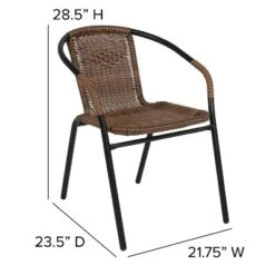 Emma And Oliver 2 Pack Rattan Indoor-Outdoor Restaurant Stack Chair With Curved Back -Emma And Oliver GUEST 0d675997 79aa 4be5 9be9 ce801483794e