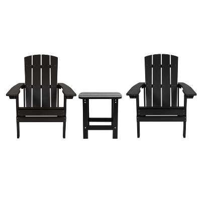 Emma And Oliver Three Piece Hammond Adirondack Style Conversation Set With Two Chairs And Matching Side Table For Indoor And Outdoor Use 12 Emma And Oliver Three Piece Hammond Adirondack Style Conversation Set With Two Chairs And Matching Side Table For Indoor And Outdoor Use - Image 12