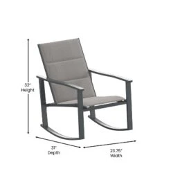 Emma And Oliver Set Of 2 Outdoor Rocking Chairs With Flex Comfort Material And Metal Frame -Emma And Oliver GUEST 0e121c40 5732 446d a9e5 fc87ad9053e6