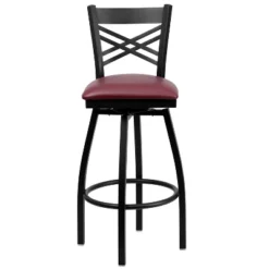 Emma And Oliver 2 Pack "X" Back Swivel Metal Barstool -Emma And Oliver GUEST 0ebadeec f387 43ef 9e06 5dfdcad9143e