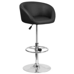 Emma And Oliver Barrel Back Swivel Adjustable Height Barstool With Chrome Base -Emma And Oliver GUEST 0ed7b0b9 febe 416b a964 9c080ef736af