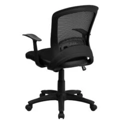 Emma And Oliver Mid-Back Designer Black Mesh Swivel Task Office Chair With Arms -Emma And Oliver GUEST 0f78517e c11c 4371 8967 ce796925e973