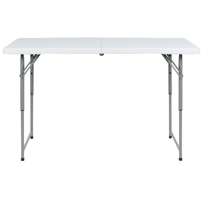 Emma And Oliver 4-Foot Height Adjustable Bi-Fold Granite White Plastic Folding Tables 8 Emma And Oliver 4-Foot Height Adjustable Bi-Fold Granite White Plastic Folding Tables - Image 8