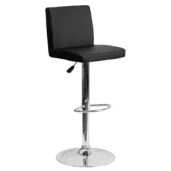 Emma And Oliver Panel Back Adjustable Height Barstool With Chrome Base -Emma And Oliver GUEST 11370a2a c4c2 450c a055 758f979c40bf