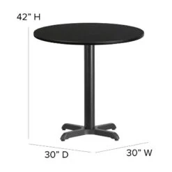 Emma And Oliver 30" Round Laminate Table Set With X-Base And 4 Ladder Back Stools -Emma And Oliver GUEST 119624d0 22f0 43b7 bf77 43ff79a48551