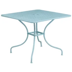 Emma And Oliver Commercial Grade 35.5" Indoor-Outdoor Steel Patio Table With Umbrella Hole -Emma And Oliver GUEST 131bc678 f49d 410c 9297 2eaa57ff4bc8