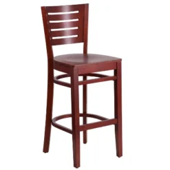 Emma And Oliver Slat Back Wooden Restaurant Dining Barstool -Emma And Oliver GUEST 138a07ca ee3a 4c3a 8ae2 cc92fd01161f