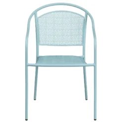 Emma And Oliver Commercial Grade Colorful Metal Patio Arm Chair With Round Back -Emma And Oliver GUEST 13bdc851 817b 43ad bfd5 bfa0f0078e76