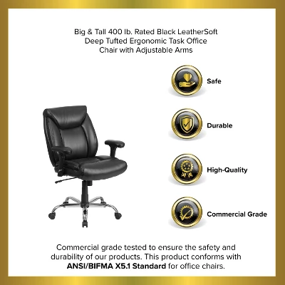 Emma And Oliver 400 Lb. Big & Tall Mid-Back Deep Tufted Ergonomic Task Office Chair & Arms 10 Emma And Oliver 400 Lb. Big & Tall Mid-Back Deep Tufted Ergonomic Task Office Chair & Arms - Image 10