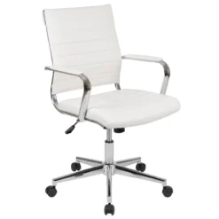 Emma And Oliver Mid-Back LeatherSoft Ribbed Executive Swivel Office Chair - Desk Chair 27 Emma And Oliver Mid-Back LeatherSoft Ribbed Executive Swivel Office Chair - Desk Chair -Emma And Oliver GUEST 143a87ee fd40 41a9 b0c2 3f16862918fb