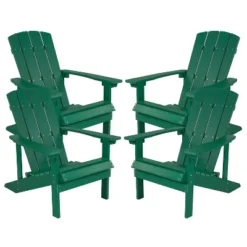 Emma And Oliver 4 Pack Outdoor All-Weather Poly Resin Wood Adirondack Chairs -Emma And Oliver GUEST 151133f2 ff8f 495e a640 a006252b3d5b