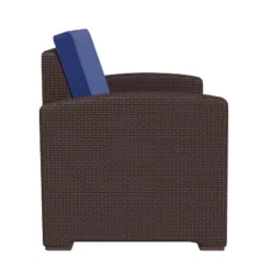 Emma And Oliver Faux Rattan Loveseat With All-Weather Cushions -Emma And Oliver GUEST 156d5749 aa1a 4f6f af7e 4d57318ebeef