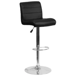 Emma And Oliver Swivel Rolled Seat Adjustable Height Barstool With Chrome Base -Emma And Oliver GUEST 1590e66e 1bc7 4344 a7f5 adf815e67939