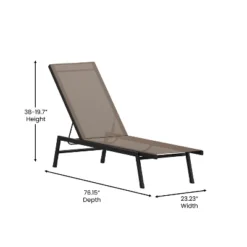 Emma And Oliver Set Of 2 Textilene Adjustable 5 Position Patio Chaise Lounge And Metal Frame 18 Emma And Oliver Set Of 2 Textilene Adjustable 5 Position Patio Chaise Lounge And Metal Frame -Emma And Oliver GUEST 164389a9 9f09 4b60 895e 22394550dcad