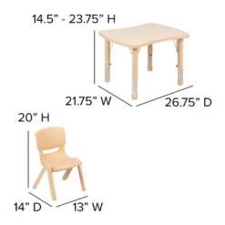 Emma And Oliver 21.875"W X 26.625"L Rectangular Plastic Height Adjustable Activity Table Set With 2 Chairs -Emma And Oliver GUEST 167c5033 6c12 4e77 b322 31131b56b2b8