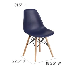 Emma And Oliver Plastic Accent Dining Chair With Wooden Legs -Emma And Oliver GUEST 16f3d0b6 87bb 4f2a 8ac3 4df32865d747