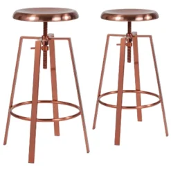 Emma And Oliver Industrial Style Barstool With Swivel Lift Adjustable Height Seat -Emma And Oliver GUEST 170e5348 0b1c 4496 9187 7ba495c4dcda