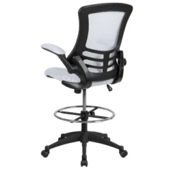 Emma And Oliver Mid-Back Mesh Ergonomic Drafting Chair With Foot Ring And Flip-Up Arms -Emma And Oliver GUEST 1734455c 0cd6 4721 bd46 bc19929b9f55
